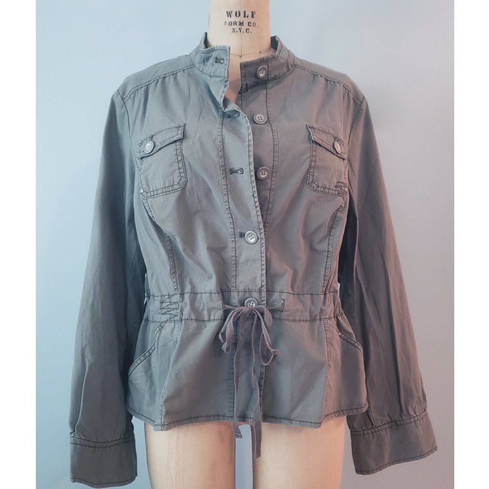 Lane Bryant Khaki Cargo Jacket Womens SZ 18